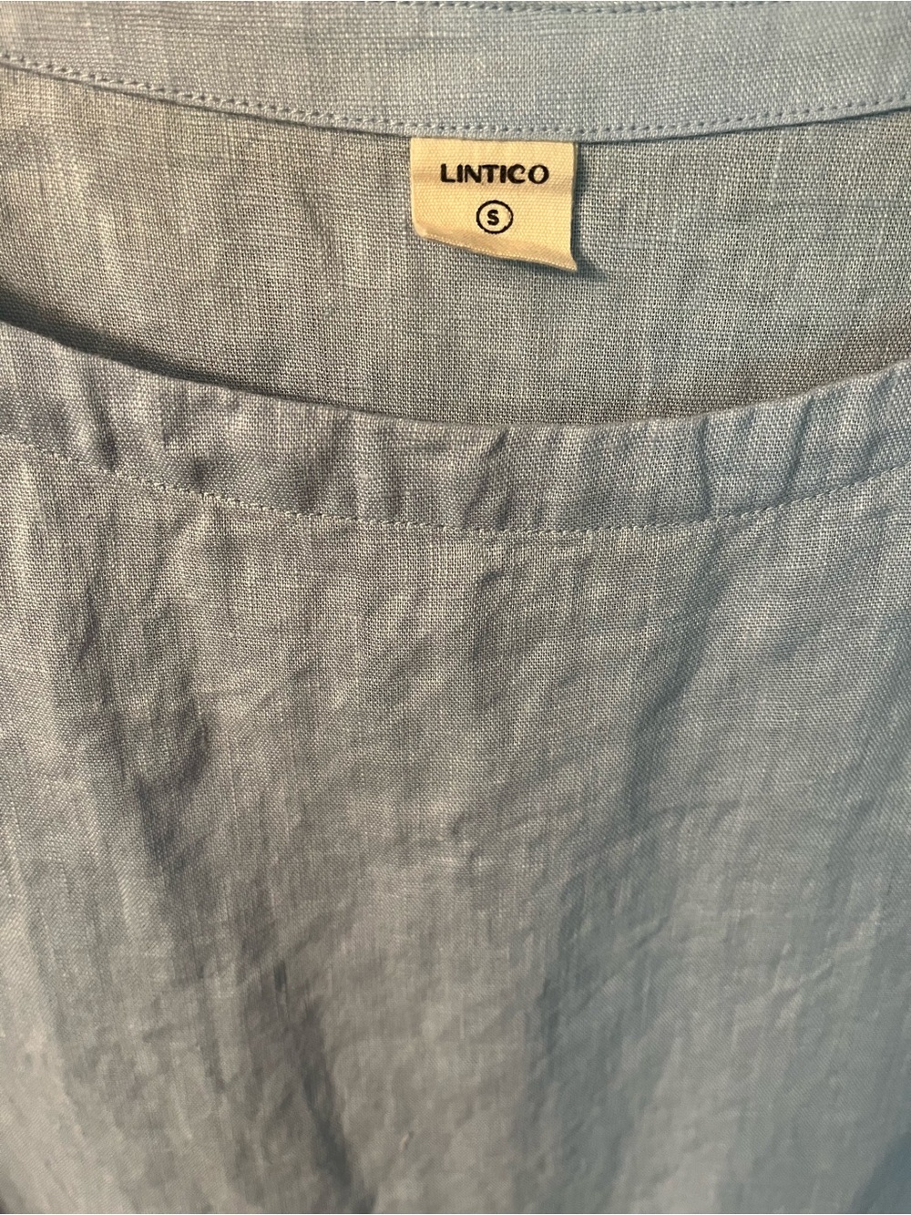 Lintico  Linen Dress Baby Blue Size Small - Picture 6 of 10